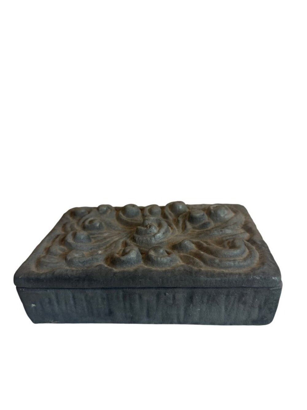 Haeger Pottery Vintage MCM Sascha Trinket Jewelry Box 8x5x2 Home Decor Gray
